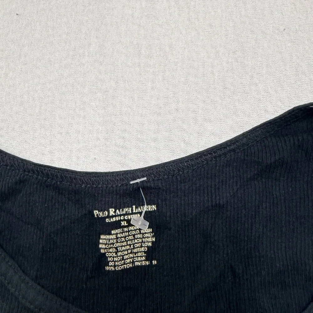 Polo Ralph Lauren Tank Top Mens Extra Large Black Excellent Ribbed Cotton Pony